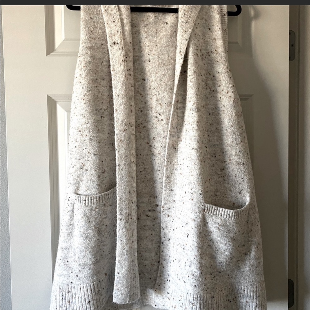 Retrology hooded sleeveless cardigan 3X